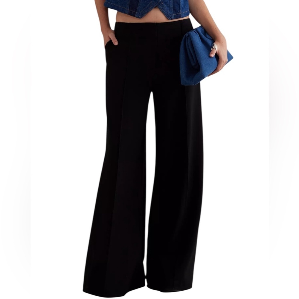 Aligne Kai Low-Rise Wide-Leg Trousers black US8 NWT